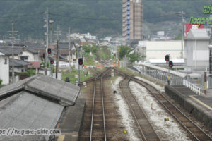 三次駅から望む芸備線と三江線の分岐点