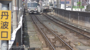 梅小路京都西駅から望む丹波口駅と渡り線跡