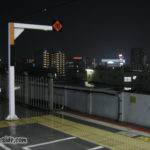 岡山駅新幹線上りホーム博多側にある停止位置目標