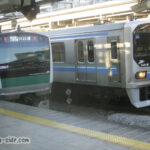 大崎駅に停車する埼京線とりんかい線の車両