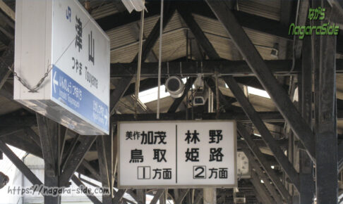 津山駅のホーム案内板