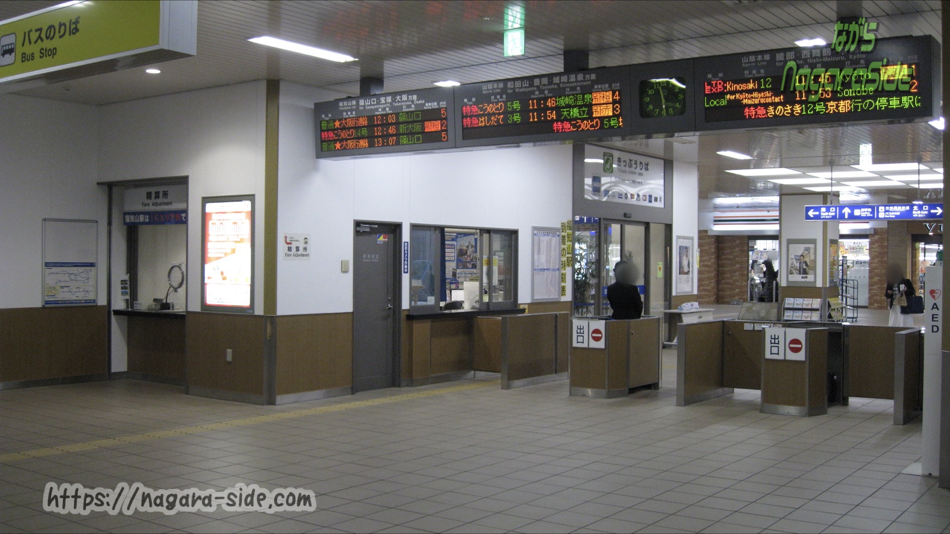 自動改札化される前の福知山駅の改札