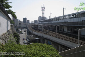 福山城から見る福山駅