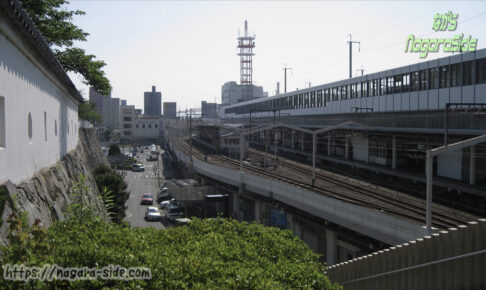 福山城から見る福山駅